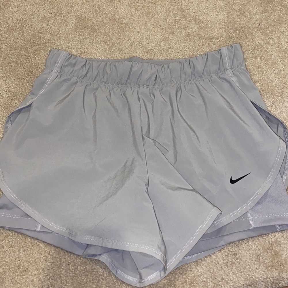 Gray Nike shorts with built in spandex